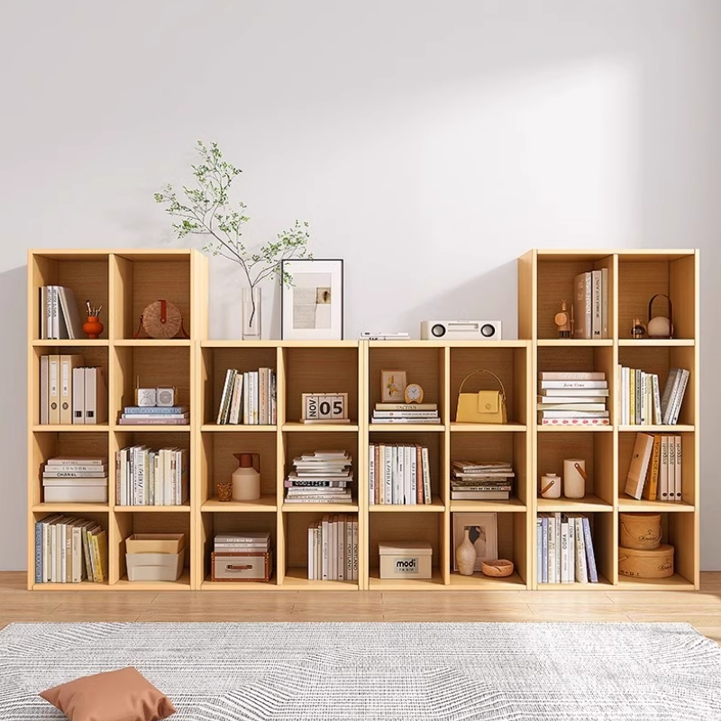 书架置物架落地格子柜书柜家用自由组合收纳柜八格柜矮柜子储物柜