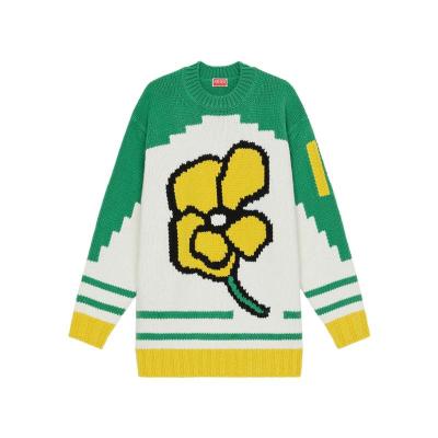 高田贤三(Kenzo)大廓形美利奴羊毛套头毛衣男宽松圆领长袖休闲运