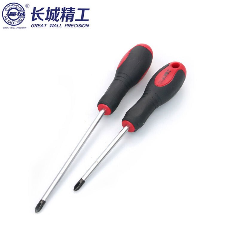 长城精工 S2双色橡塑柄螺丝刀 十字螺丝批 家用起子改锥 8*200mm 272688 2把/件 1件