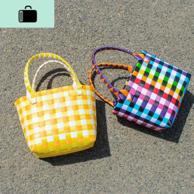 今年流行的彩色编织包包手提迷你ins小包女沙滩度假包海边外单NEW LAKE女士单肩包