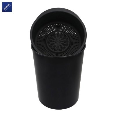 安居先森塑料过滤垃圾桶茶渣桶 黑色圆形大号