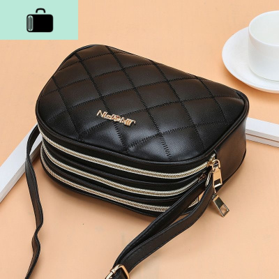 新款时尚三层大容量菱格女包单肩包斜挎女式包女包NEW LAKE女斜挎包