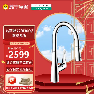 汉斯格雅水槽龙头洗碗池龙头冷热水抽拉厨房龙头单把手抽拉式洗菜盆龙头