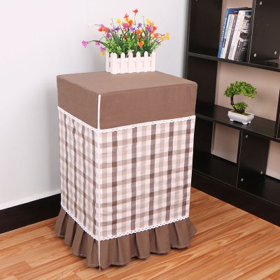 定做保险柜罩套子家用保险箱空气净化器防尘罩米魁布艺遮盖装饰套盖布咖啡小格裙边款定制联系客服