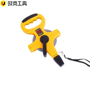 欧克 黄塑壳钢架尺手提式手摇钢卷尺 50mOK-1012 把 50mOK-1012