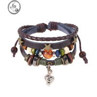 JiMi复古民族风星星珠子情侣编织手链y2k情侣礼物手绳可调节手环饰品