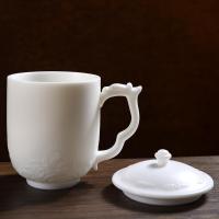 家柏饰(CORATED)白瓷茶水杯家用简约泡茶杯带盖过滤个人杯办公杯酒店会议杯z