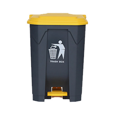 豫众诺 脚踏垃圾桶 100L灰桶黄盖 个