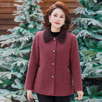 年加棉加厚保暖女装时尚女冬装妈妈外套中年女短款休闲呢大衣