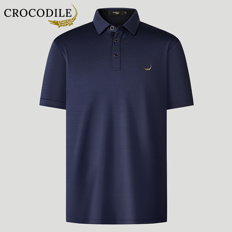 鳄鱼恤CROCODILE 男士舒适透气休闲翻领polo衫男短袖T恤