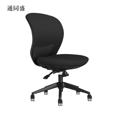 通同盛工作椅电脑椅人体工学升降转椅写字椅黑框黑网(无扶手款)