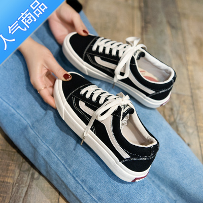 SUNTEK2023春款帆布鞋女鞋子小众板鞋2022年春季新款百搭布鞋小黑鞋