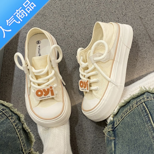 SUNTEK卡卡kaka国潮小众原创芒果头半拖帆布鞋女2023新款夏季丑萌大头鞋