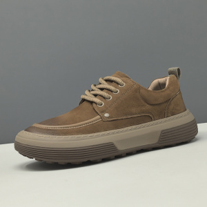 男生头层牛皮歪头休闲鞋真皮百搭板鞋男款潮鞋欧洲站萌丑小丑鞋男