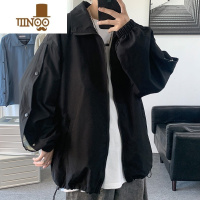 YANXU秋季排扣夹克男韩版潮流百搭宽松大码上衣设计感小众潮牌痞帅外套