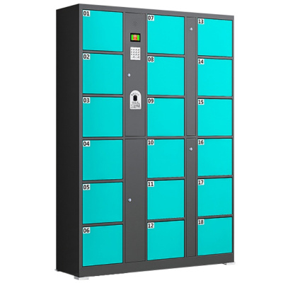 攸形指纹识别存包柜18门127*46*180cm台