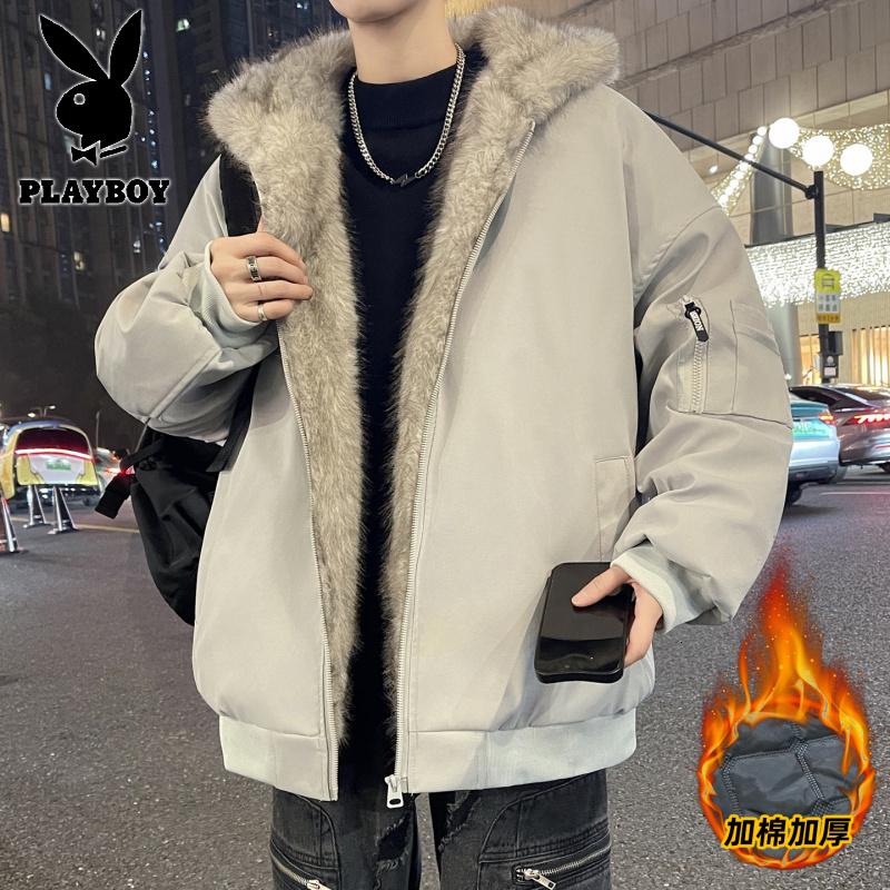 花花公子新款高品质秋冬季青少年加棉加厚棉衣男座山棉服外套