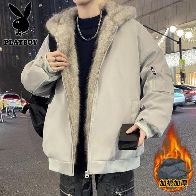 花花公子新款高品质秋冬季青少年加棉加厚棉衣男座山棉服外套