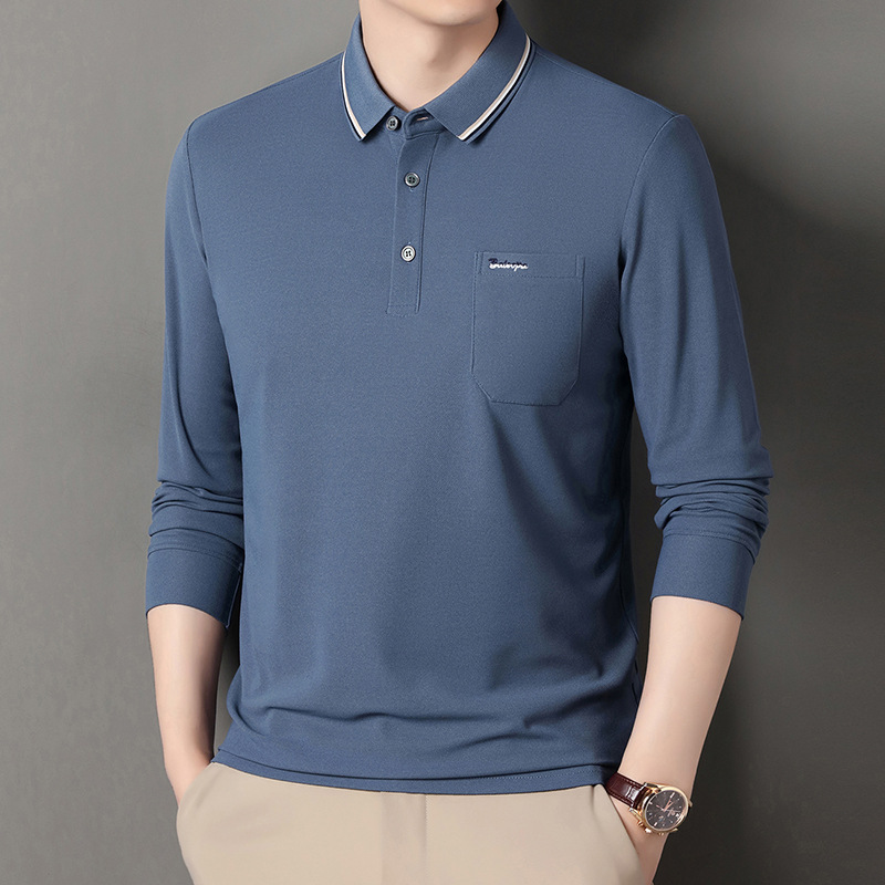 春夏季新款男士翻领短袖纯色商务休闲简约潮流青年舒适Polo衫