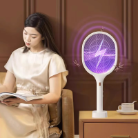 [补贴10%]电蚊拍充电式家用强力驱蚊神器自动诱蚊子苍蝇电网拍二合一灭蚊灯