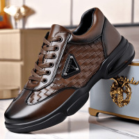 休闲鞋男学生春季新款编织时尚男鞋男士软底透气系带圆头运动休闲