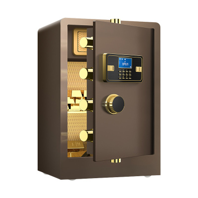 鑫星奈 XXN4060639 全钢实心保险柜办公防盗保险箱 高60cm带轮子咖色电子款