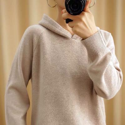 暖青汇2020秋冬新款毛衫女连帽套头针织衫卫衣短款百搭打底衫宽松毛衣卫衣