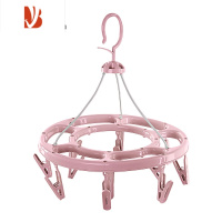 三维工匠晾衣架成人防风塑料32夹子衣架儿童袜子架婴儿家用多晾晒架子