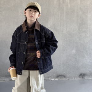 男童春装牛仔外套2026新款中大童春秋款男孩痞帅春季儿童炸街衣服