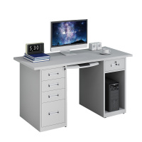 乙壬钢制桌子办公桌铁皮桌电脑桌五斗一空1.6m