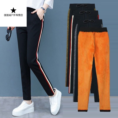 厂家直发-2020秋季新款运动裤女装宽松显瘦长裤直筒女裤子打底裤黑色休闲裤迈诗蒙