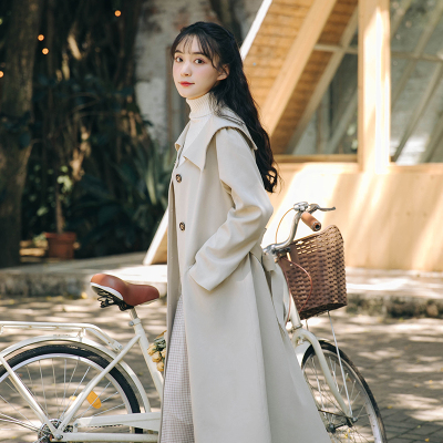 SUNTEK2021新款春款高端大气气质英伦风大衣风衣外套女春秋中长款小个子风衣