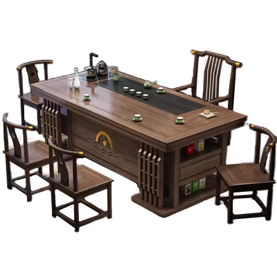 晋舰 茶桌椅组合办公室功夫茶几泡茶台套装一体家用小户型喝茶桌 2.0米