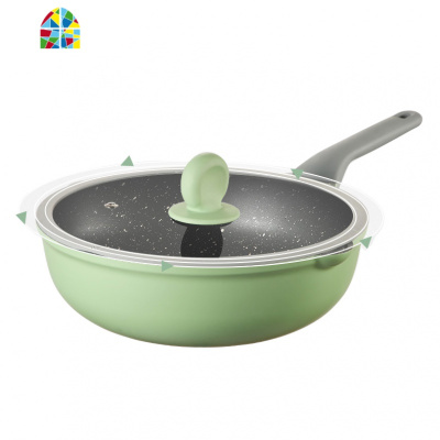 不粘锅炒锅少油烟不沾炒菜锅具平底锅燃气电磁炉通用 FENGHOU 奶锅18CM[带铝合金蒸屉]