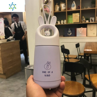 麋鹿保温杯女可爱便携迷你小巧儿童学生水杯韩版清新文艺成人杯子三维工匠可爱兔保温杯萝卜兔-