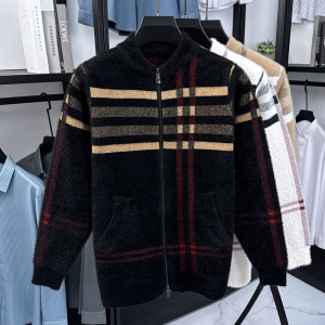 新款韩版开衫毛衣男士潮流针织休闲针织衫男装棒球领开衫毛衣