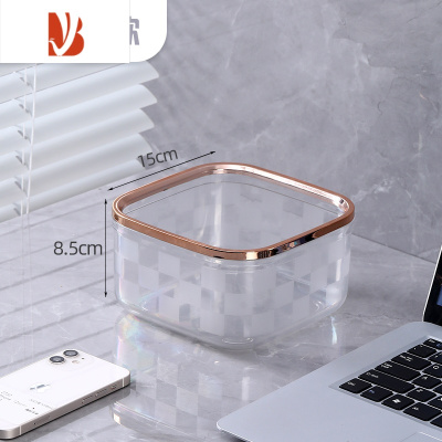 三维工匠家用迷你小号杂物收纳桶轻奢车载茶几办公桌高颜值纸篓