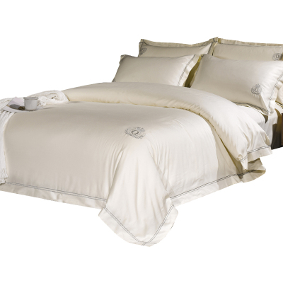 美帮汇60支长绒棉酒店用品 四件套全棉酒店风被套大气欧式廷风床笠款