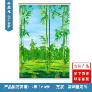 家柏饰(CORATED)卷帘浴室小窗户遮挡帘 厕所防水升降风景画 全遮光卧室免打孔窗帘
