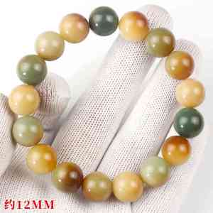 小青芒菩提根手串12MM白玉菩提子佛珠文玩男女绕指柔学生盘玩手链送女朋友老婆情人节七夕生日礼物 约12MM