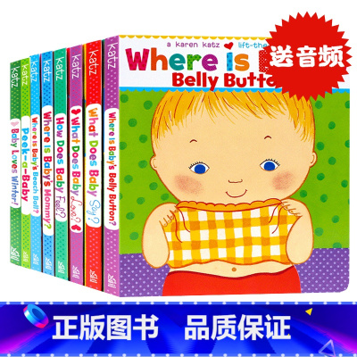 [正版]Karen Katz翻翻书8册 英文原版绘本 卡凯伦卡茨 Where is baby's Belly Butt