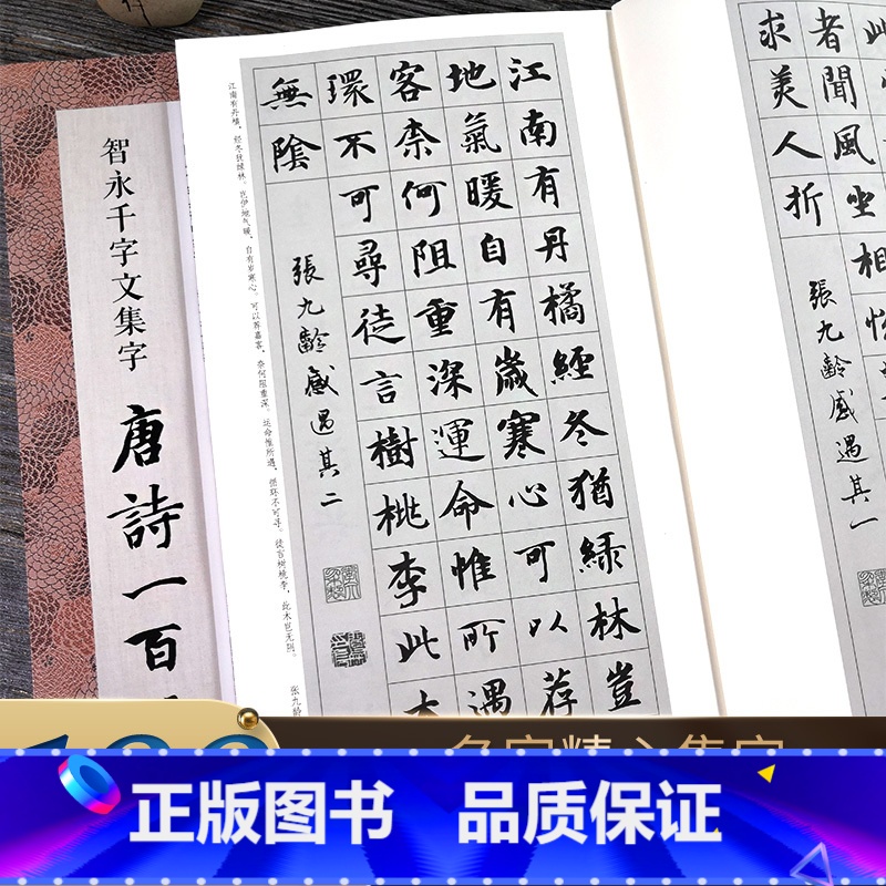 智永千字文楷书集字合集5册 [正版]旗舰智永千字文集字合集 唐诗+宋词100首+春联对联120幅+古文名篇名言 毛笔书法