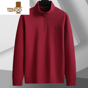 YANXU新款半拉链卫衣男立领外套加肥加大码宽松休闲夹克套头长袖衫