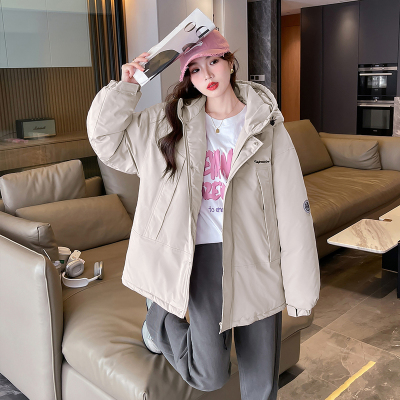 [3件8.5折271.9元,叠加优惠券]唐狮派克服棉衣女冬款年新款韩版百搭小个子连帽工装棉服外套