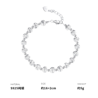 925纯银车花猫眼珠手链女手环手饰时尚高级感小众设计2025送女朋友老婆情人节七夕生日礼物