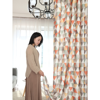 美帮汇免打孔隔断帘帘遮光北欧简约厨房卧室房间窗帘布遮阳挡风款