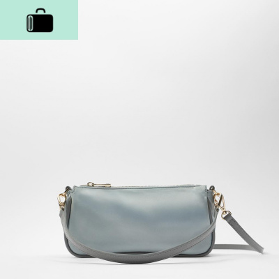 Z家腋下包2020新款 女包 蓝色丝缎质感单肩包洋气肯豆法棍包女NEW LAKE女士单肩包