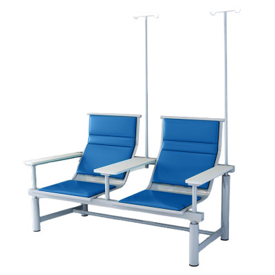 晋舰 输液椅医院诊所点滴吊针排椅大厅加固加厚候诊椅双人白板扶手蓝色