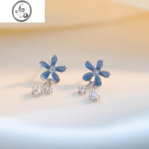 JiMiS925银银饰耳钉女夏耳环小众设计高级感轻奢2023新款耳坠耳饰 S925银耳钉一对(花朵)