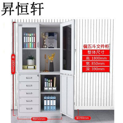 昇恒轩 偏五斗文件柜更衣储物铁柜柜子 SHX-0422 个(钢板厚度0.8mm )